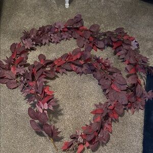 2 pcs. Elegant Purple and Red Leaf Garland